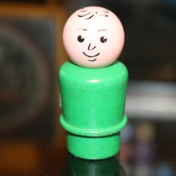 WOOD BODY GREEN DAD - VINTAGE FISHER-PRICE LITTLE PEOPLE FIGURE - Picture 1 of 1